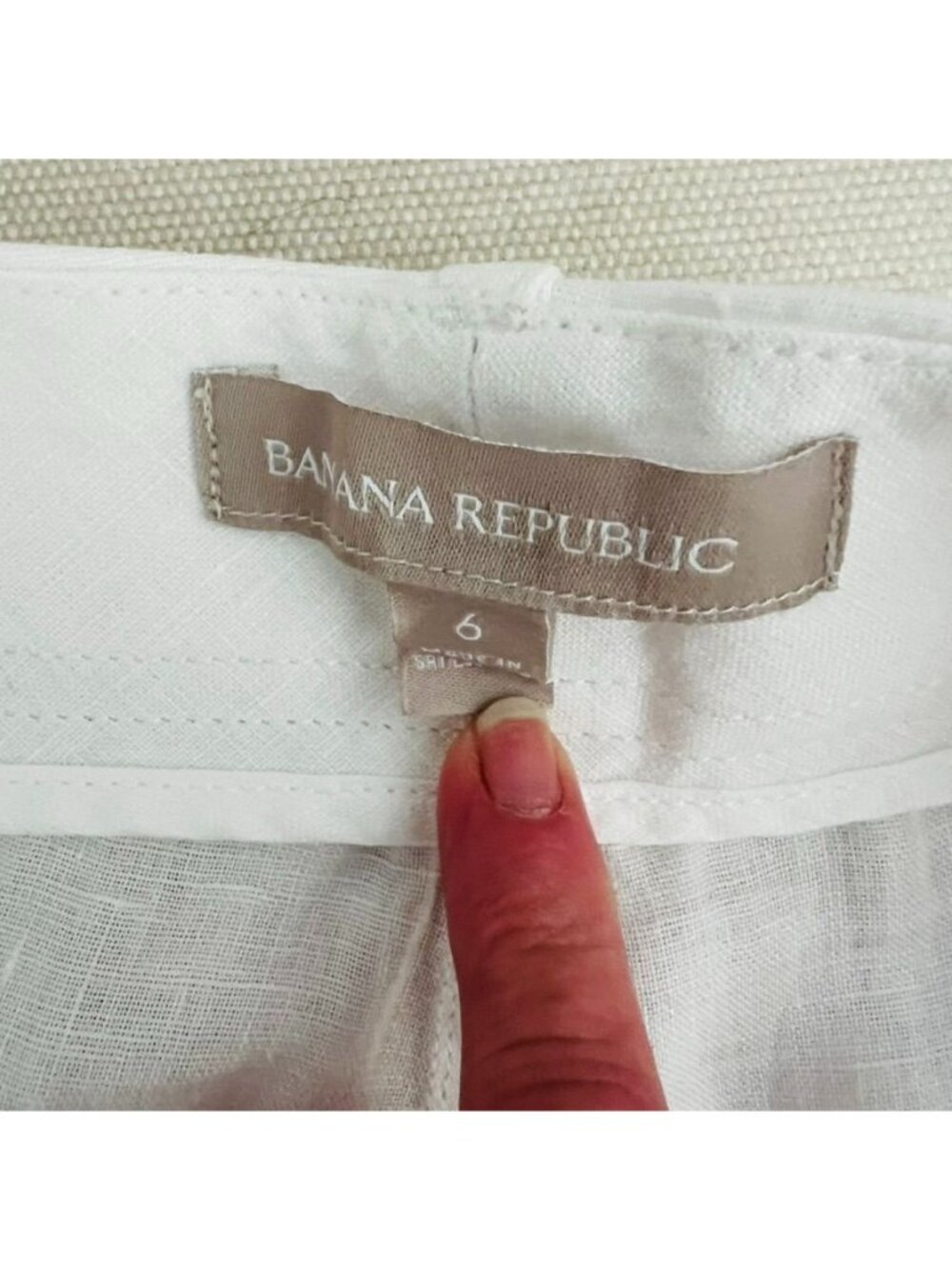 Banana Republic Womens Sz 6 White Linen Pants Lightweight Euro Summer Resort - Picture 8 of 14